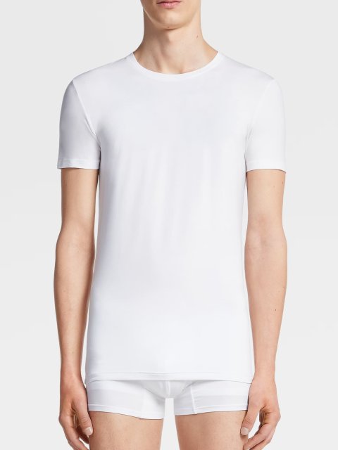Біла базова футболка Zegna з модалу: фото 1 - Invogue