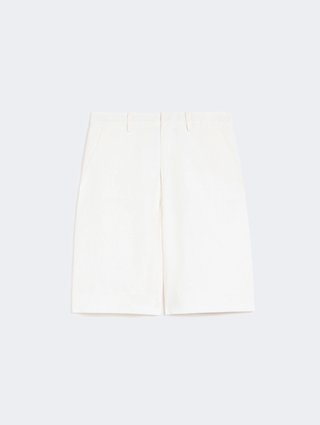Белые бермуды Max Mara из хлопка и льна: фото - Invogue