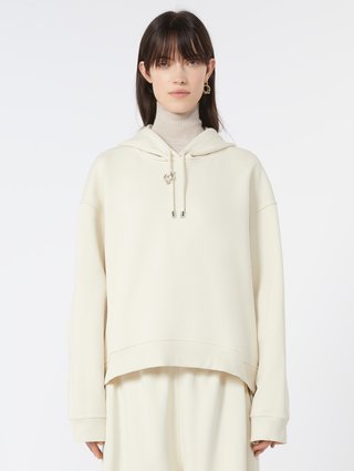 Молочное худи Sportmax из хлопкового джерси: фото 2 - Invogue
