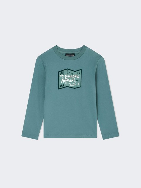 Зелений джемпер EMPORIO ARMANI KIDS з бавовни: фото - Invogue