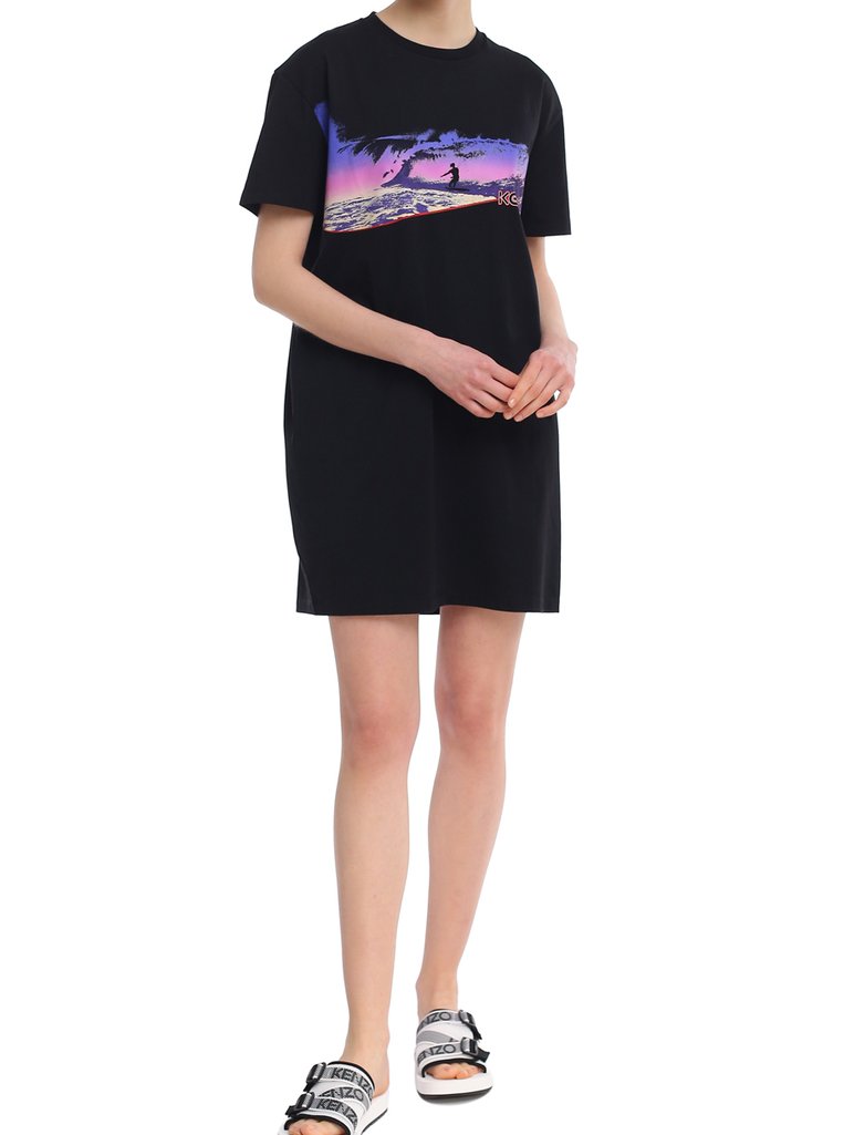 Чёрное платье KENZO: фото 3 - Invogue