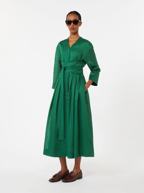 Зелена сукня Max Mara з рамії: фото 2 - Invogue