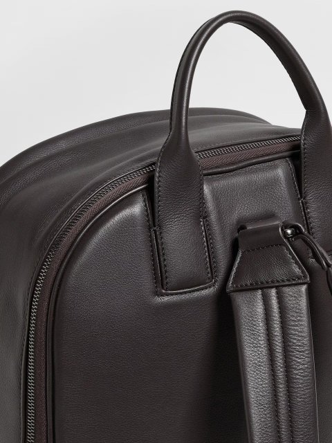 Темно-коричневий рюкзак ZEGNA зі шкіри: фото 4 - Invogue