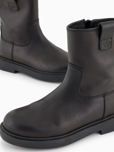 Чорні черевики EMPORIO ARMANI KIDS зі шкіри: фото 5 - Invogue