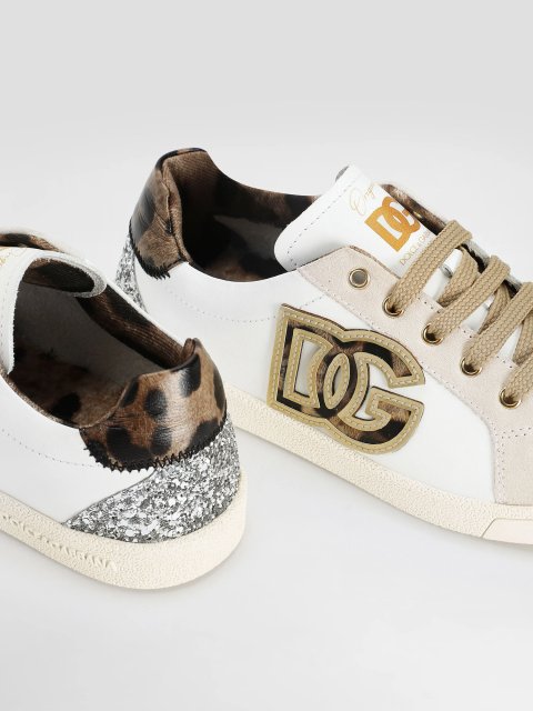 Детские кроссовки с глиттером и вышивкой Dolce&Gabbana: фото 3 - Invogue