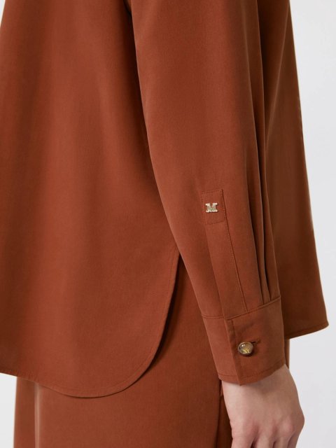Теракотова сорочка MAX MARA з чистого шовку: фото 5 - Invogue