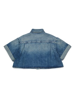 Синий джинсовый костюм MM6 Maison Margiela из рубашки и шорт: фото 1 - Invogue