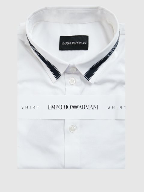 Белая рубашка EMPORIO ARMANI KIDS: фото 3 - Invogue