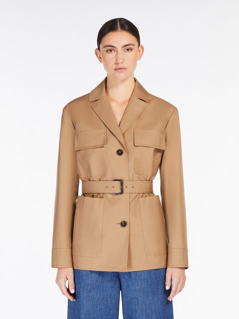 Темно-бежева куртка Max Mara з суміші бавовни: фото 2 - Invogue