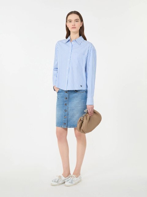 Блакитна сорочка WEEKEND MAX MARA з органічної бавовни: фото 1 - Invogue