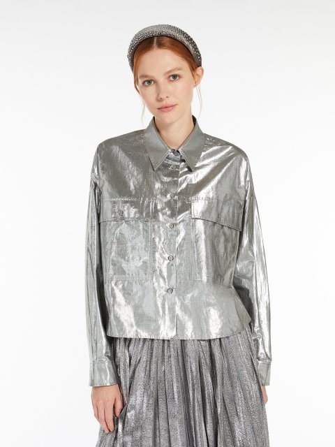 Срібляста сорочка WEEKEND MAX MARA прямого крою: фото 4 - Invogue