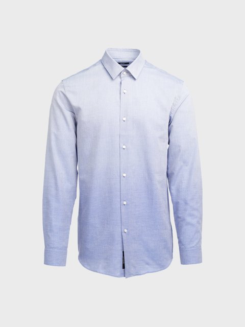 Блакитна сорочка BOSS бавовняна: фото - Invogue