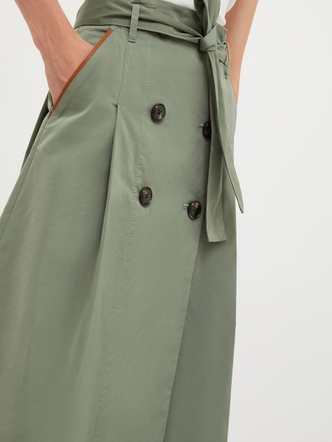 Спідниця міді кольору хакі MAX&CO : фото 3 - Invogue