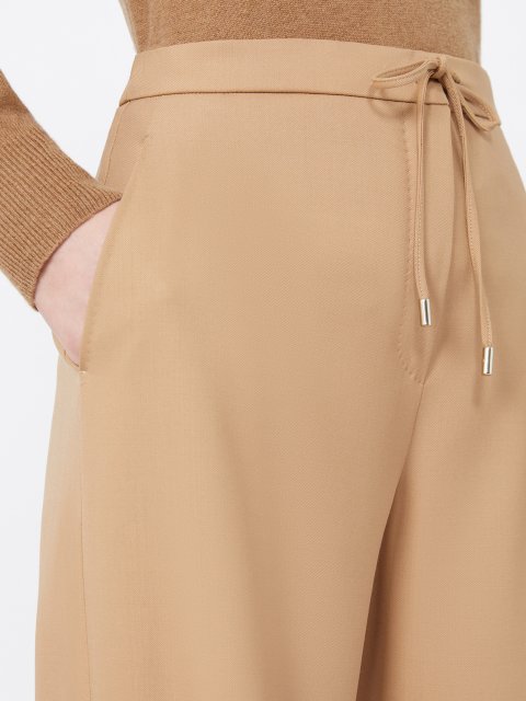 Темно-бежеві брюки MAX MARA з вовняної саржі: фото 4 - Invogue