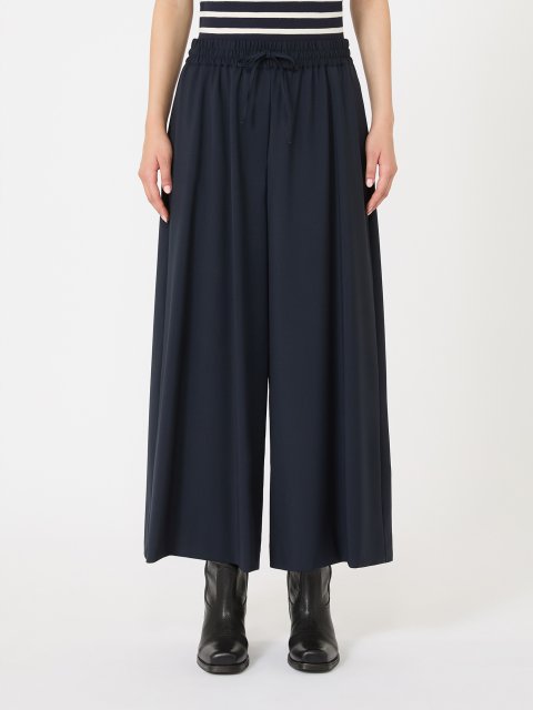 Темно-синие брюки WEEKEND MAX MARA из шерстяной пряжи: фото 2 - Invogue