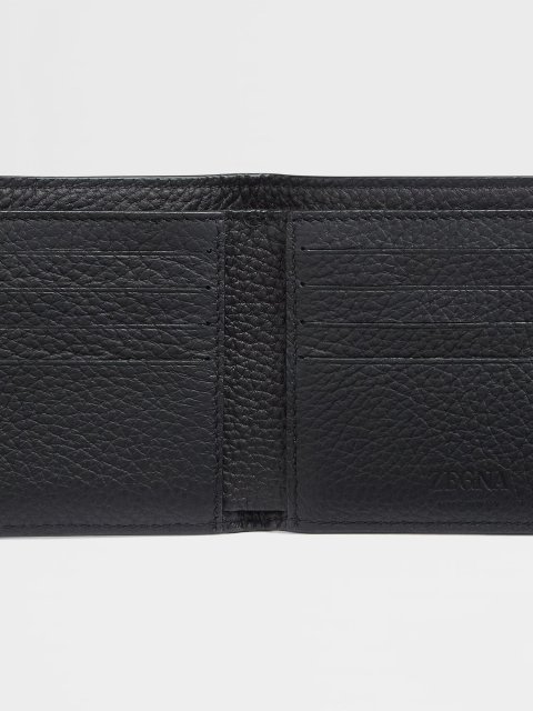 Чорний гаманець ZEGNA зі шкіри: фото 3 - Invogue