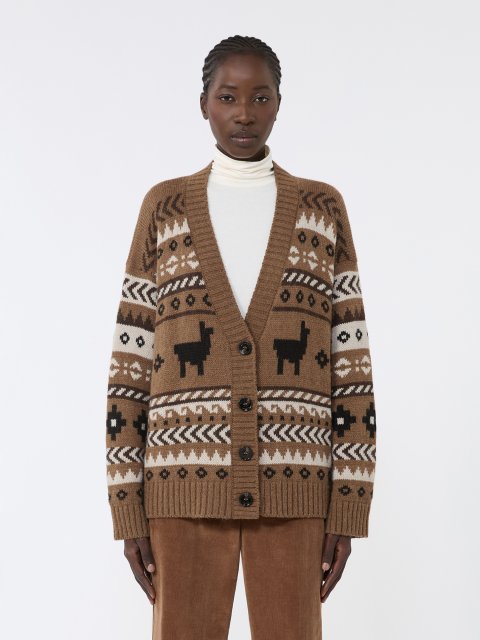 Коричневий кардиган WEEKEND MAX MARA з альпаки та вовни: фото 2 - Invogue