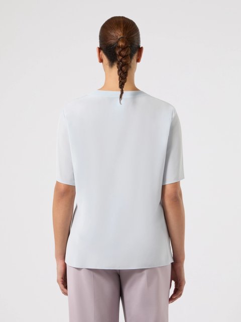 Голубая блуза MARINA RINALDI из шелкового крепдешина: фото 3 - Invogue