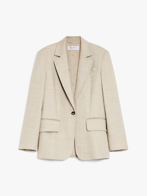 Бежевий жакет Max Mara з меланжевої вовни: фото - Invogue