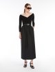 Чорна сукня Max Mara з попліну та джерсі: фото 1 - Invogue