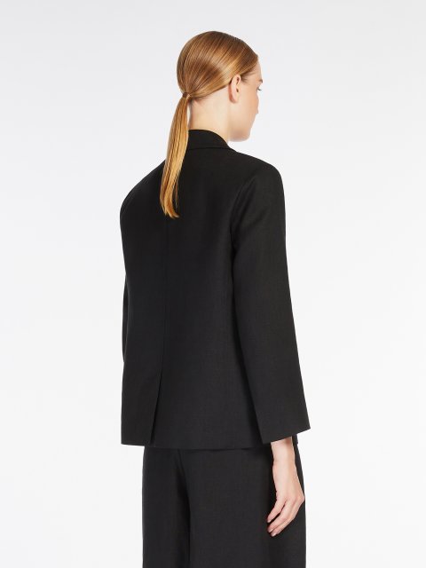 Чорний жакет Max Mara з щільного льону: фото 3 - Invogue