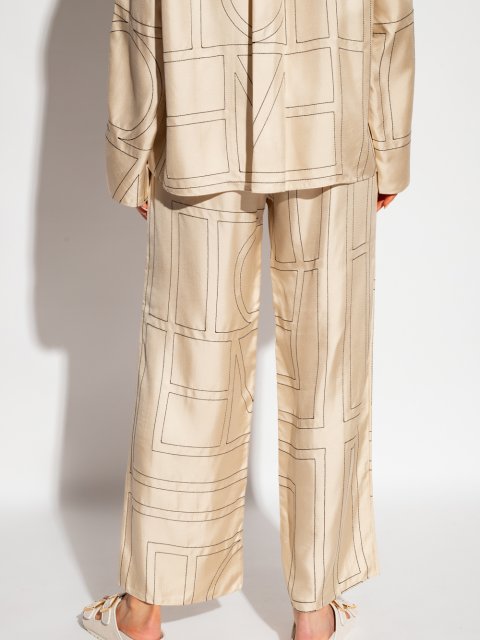 Кремовые брюки TOTEME: фото 2 - Invogue