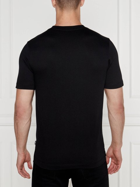 Черная футболка BOSS прямого кроя: фото 2 - Invogue