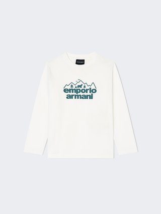 Белый джемпер EMPORIO ARMANI KIDS из хлопка: фото - Invogue