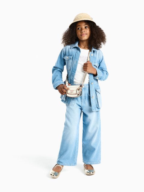 Джинси з деніму з ліоцеллом з накладними кишенями Emporio Armani Kids: фото 1 - Invogue