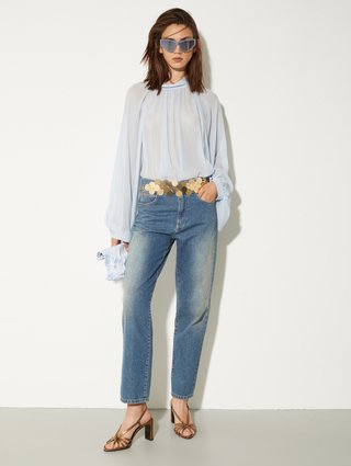 Бронзовые босоножки Max&Co из ламинированной кожи: фото 1 - Invogue