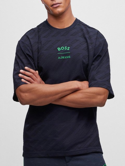 Тёмно-синяя футболка BOSS: фото 2 - Invogue