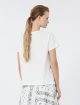 Белая футболка Weekend Max Mara с льняной вставкой и вышивкой: фото 3 - Invogue