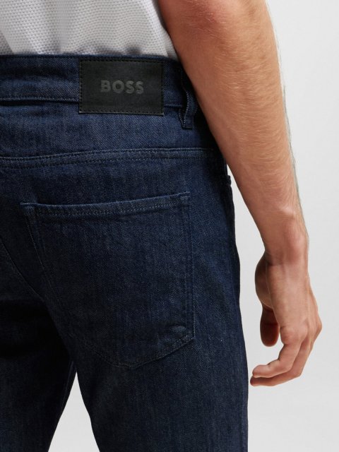 Темно-сині джинси BOSS крою slim: фото 3 - Invogue