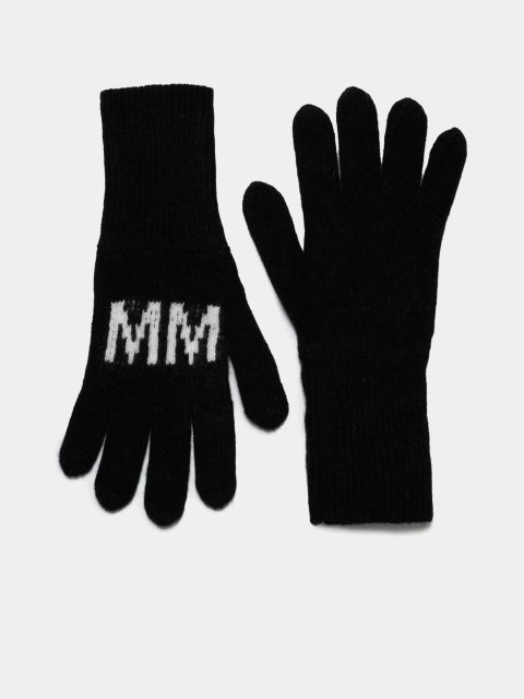 Чёрные перчатки MM6 MAISON MARGIELA KIDS: фото - Invogue