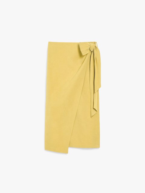 Желтая юбка Max Mara из льна и шелка: фото - Invogue