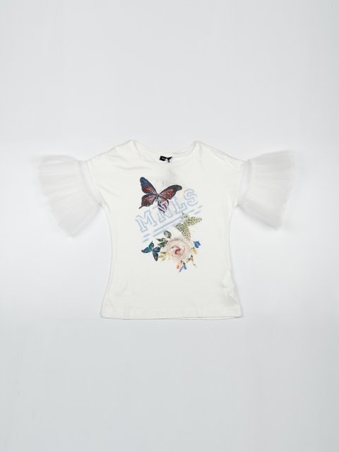 Кремова футболка MONNALISA : фото - Invogue