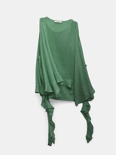 Зеленый топ Dorothee Schumacher с воланами: фото 2 - Invogue