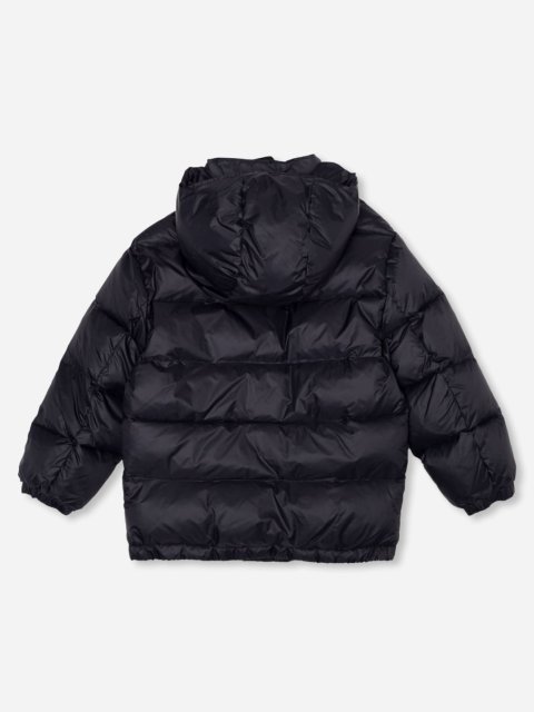 Чорна куртка DOLCE&GABBANA зі знімним капюшоном та металевою пластиною з логотипом: фото 1 - Invogue