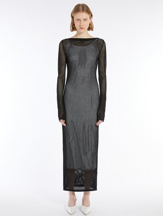 Длинное платье Sportmax из сетки: фото 3 - Invogue