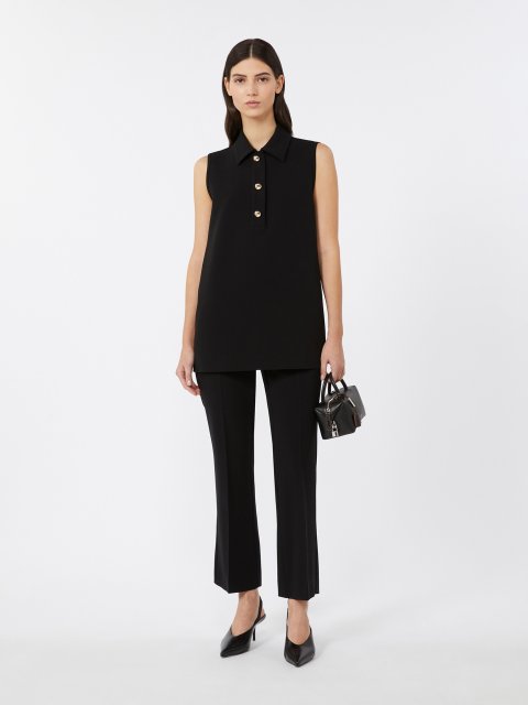 Чорна блуза MAX MARA без рукавів: фото 1 - Invogue