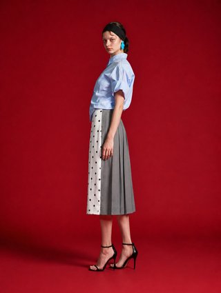 Белая юбка Pushbutton из хлопка и льна: фото 2 - Invogue