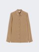 Світло-коричнева сорочка MAX MARA з еластичного шовку: фото - Invogue