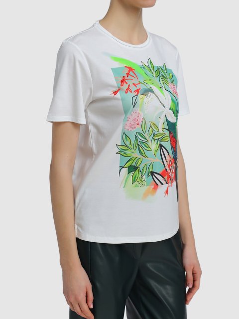 Молочная футболка MARC CAIN: фото 3 - Invogue