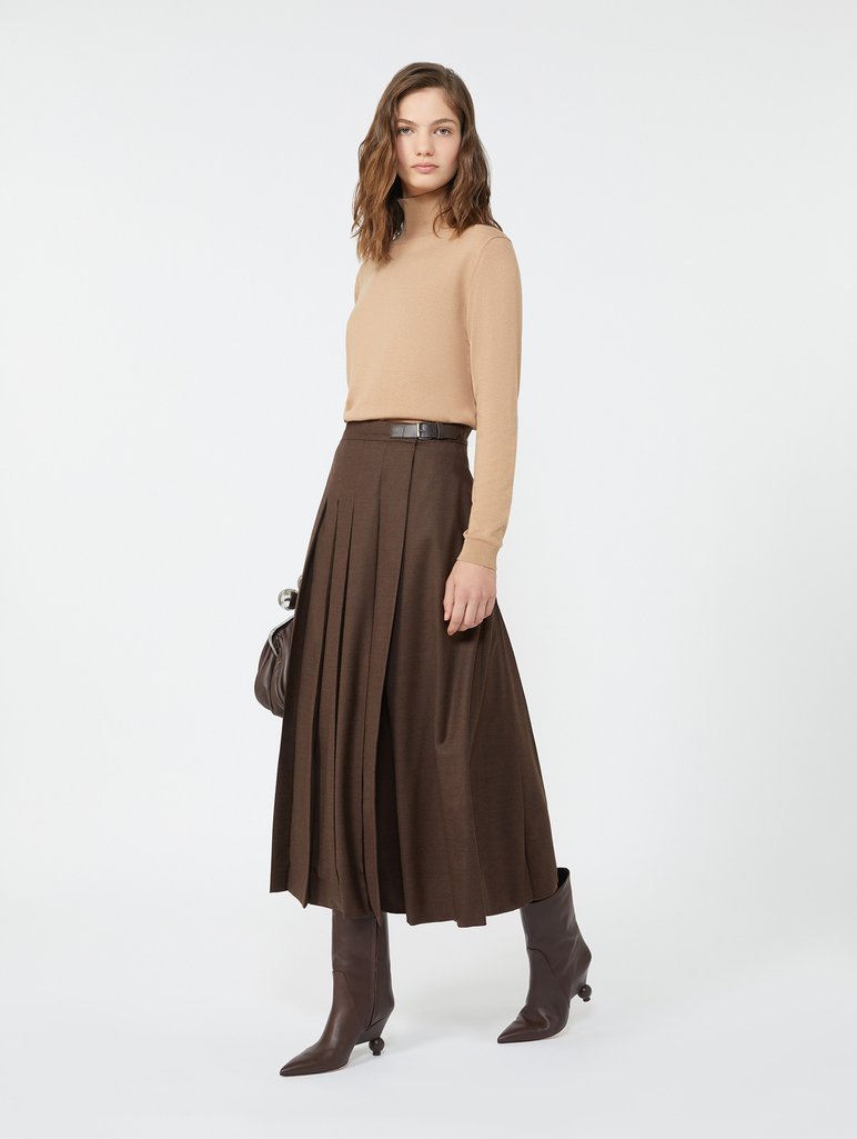 m様 Шоколадна спідниця WEEKEND MAX MARA з вовни - купити на Invogue