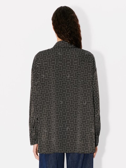 Черная рубашка Kenzo с орнаментом: фото 2 - Invogue