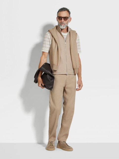 Бежевий жилет ZEGNA з льону: фото 1 - Invogue