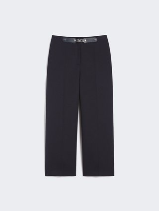 Темно-синие брюки MAX MARA укороченные: фото - Invogue