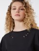 Чорний топ Weekend Max Mara з бавовни з вишивкою: фото 4 - Invogue