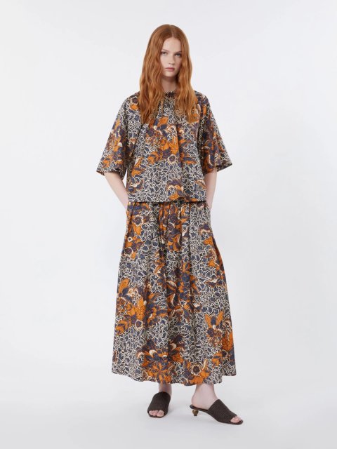 Юбка с принтом Weekend Max Mara из хлопкового поплина: фото 1 - Invogue