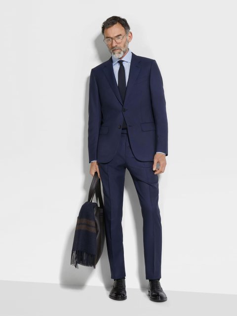 Блакитна сорочка ZEGNA з бавовни: фото 1 - Invogue